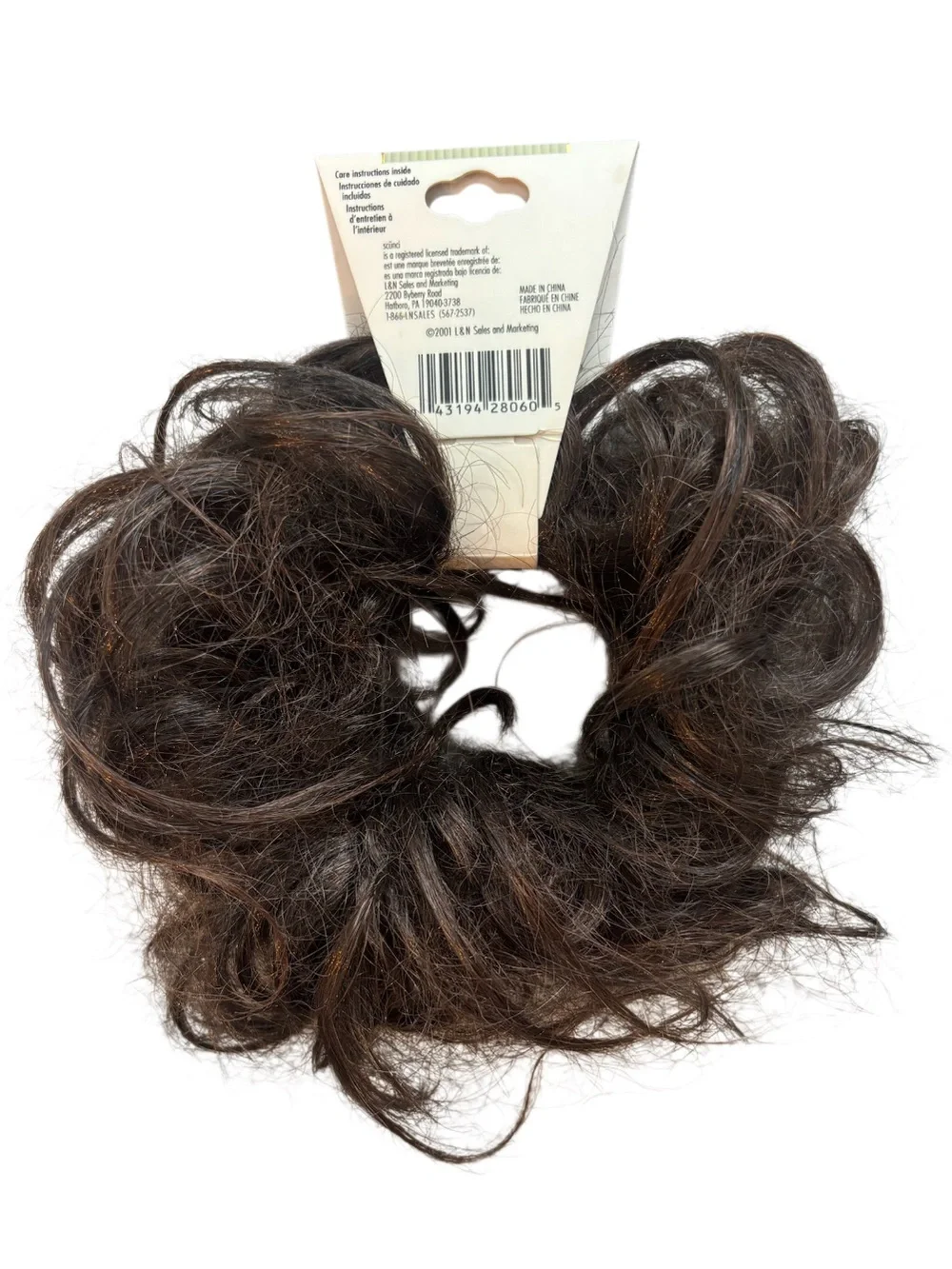 Scunci Brunette Messy Bun Hair Piece Scrunchie Updo Extension NEW Boho Brown